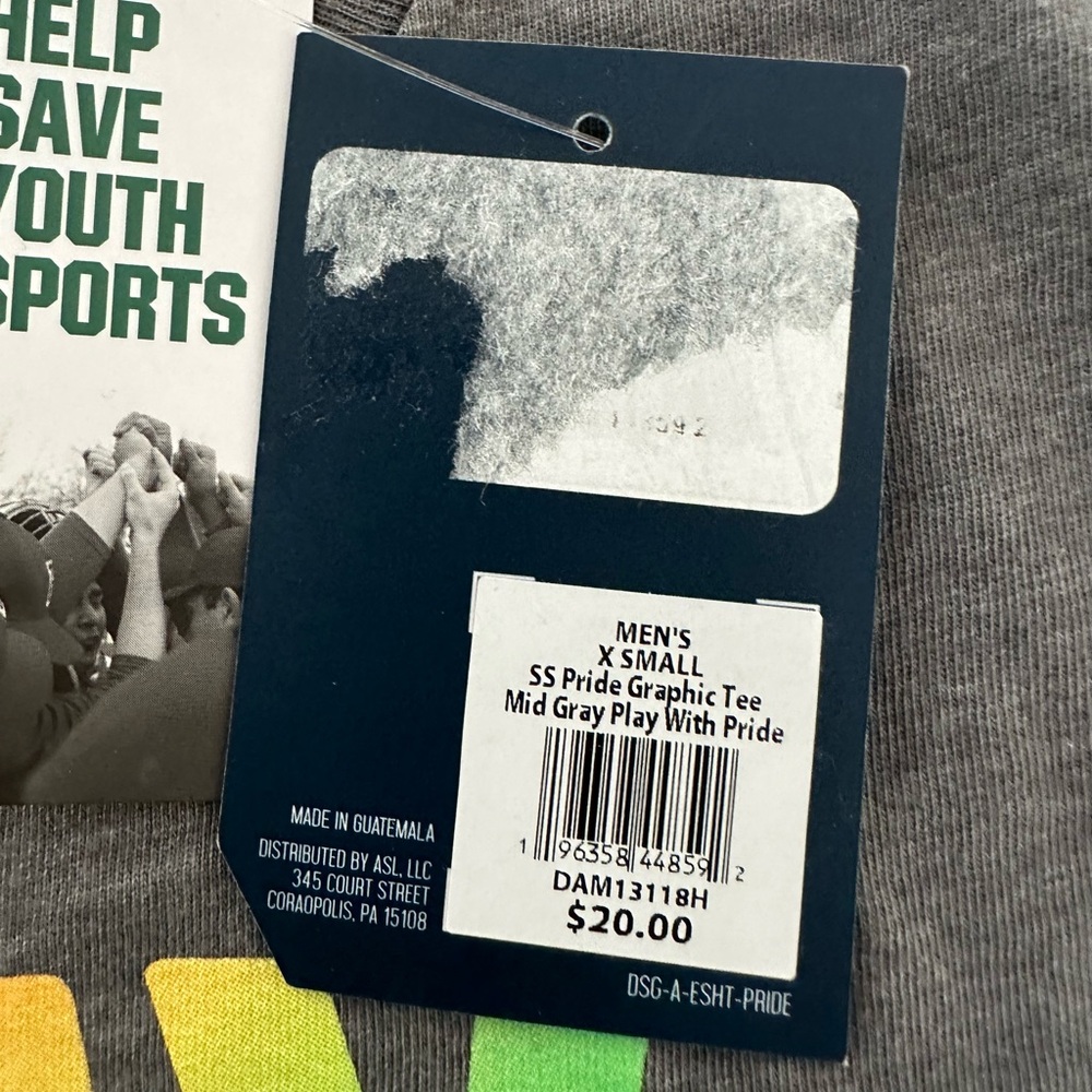 DSG Play with Pride t-shirt rainbow gray short sleeves LGBT $20 new - Picture 5 of 7